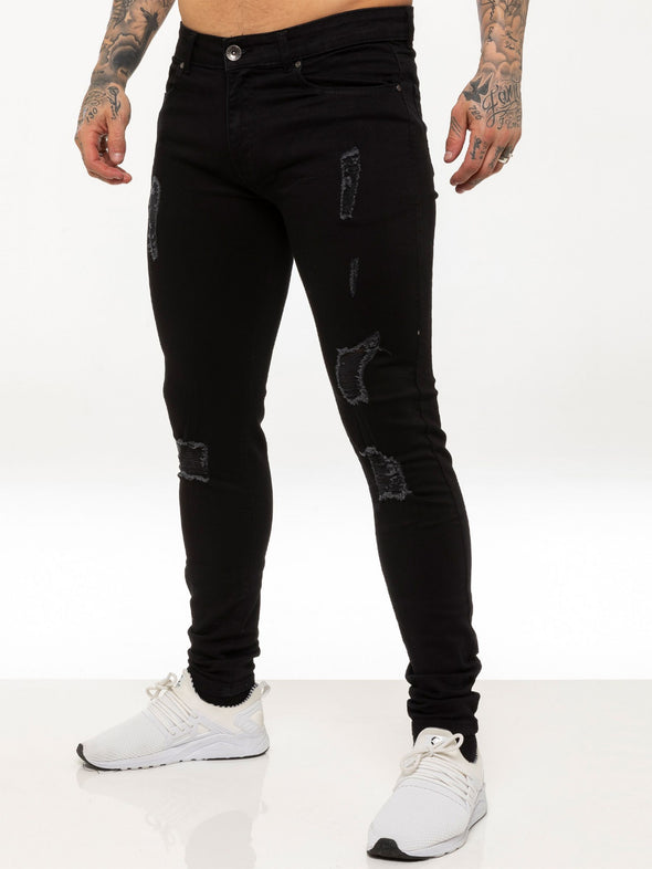 ZE ENZO DENIM RIPPED REGULAR